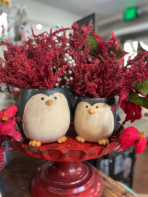 Ceramic Penguin Planter Set